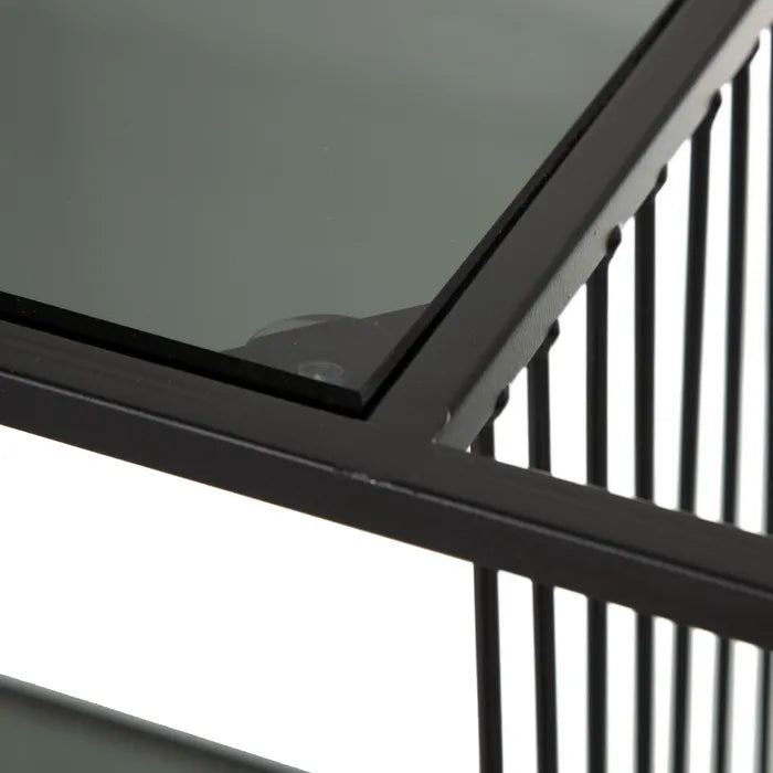 WAITER BLACK METAL-CRYSTAL DECORATION 67 X 40 X 70 CM