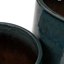 Cargar imagen en el visor de la galería, S/2 VASES BLUE CERAMIC DECORATION 52 X 52 X 80 CM
