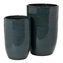 Cargar imagen en el visor de la galería, S/2 VASES BLUE CERAMIC DECORATION 52 X 52 X 80 CM
