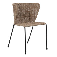 Load image into Gallery viewer, CHAIR NATURAL-BLACK FIBRE-METAL 50 X 54 X 77 CM
