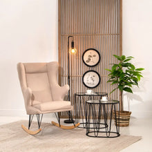 Carica l&#39;immagine nel visualizzatore di Gallery, BEIGE ROCKING CHAIR 71 X 91 X 109 CM