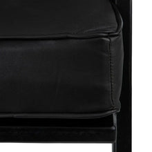 Load image into Gallery viewer, ARMCHAIR BLACK TEAK WOOD-LEATHER 70 X 75 X 70 CM