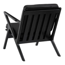 Cargar imagen en el visor de la galería, BLACK TEAK WOOD-LEATHER ARMCHAIR 78 X 64 X 75 CM