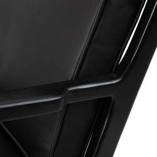 Cargar imagen en el visor de la galería, BLACK TEAK WOOD-LEATHER ARMCHAIR 78 X 64 X 75 CM