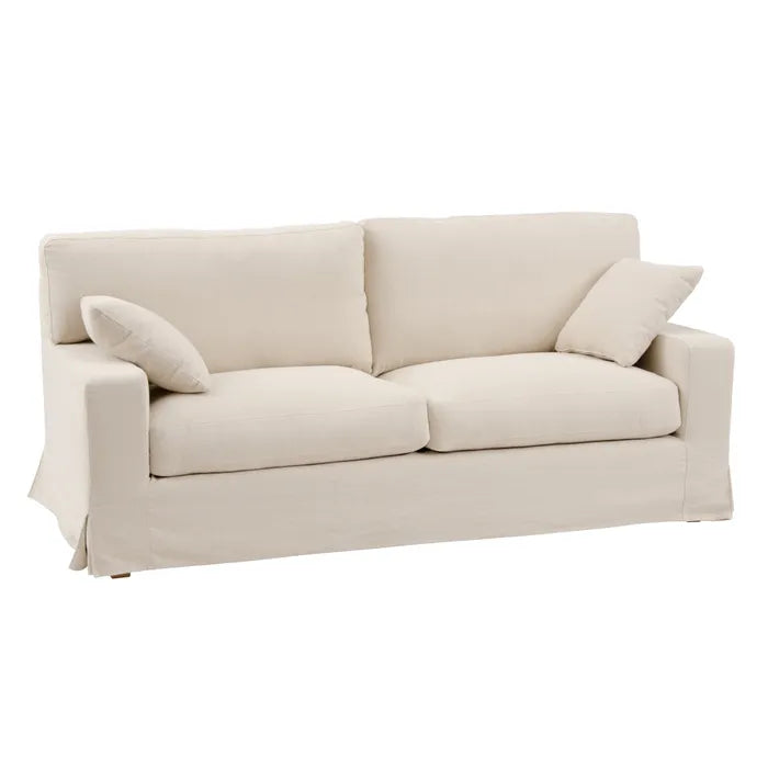 3 SEATER SOFA BEIGE FABRIC ROOM 212 X 97 X 93 CM