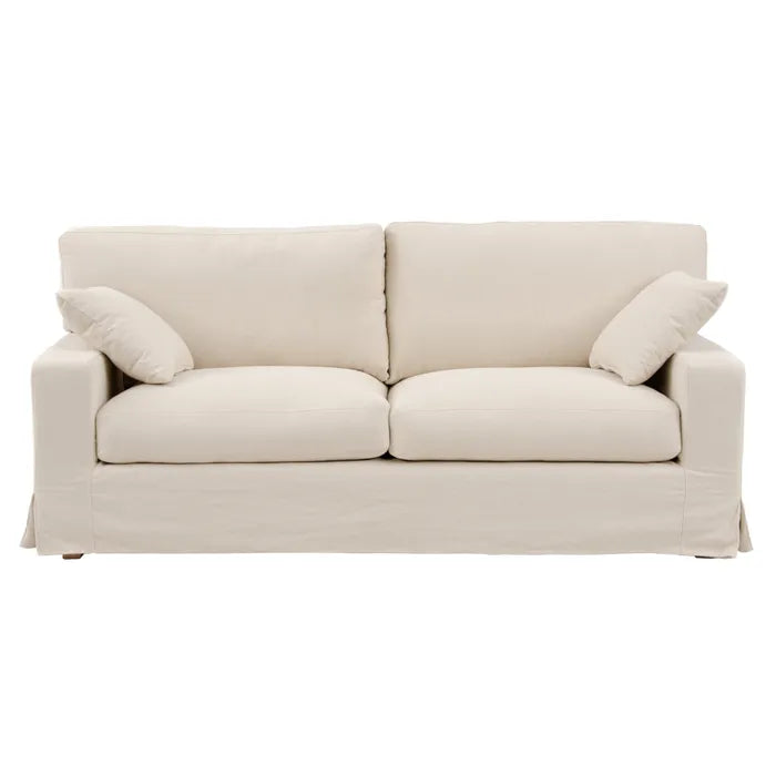 3 SEATER SOFA BEIGE FABRIC ROOM 212 X 97 X 93 CM