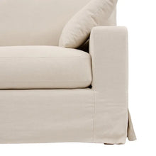 Carica l&#39;immagine nel visualizzatore di Gallery, 3 SEATER SOFA BEIGE FABRIC ROOM 212 X 97 X 93 CM