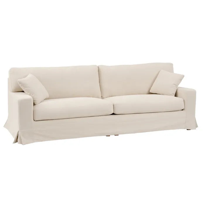 4 SEATER SOFA BEIGE FABRIC ROOM 260 X 97 X 93 CM