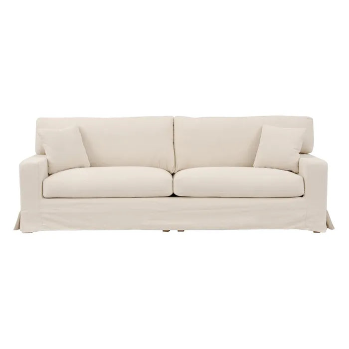 4 SEATER SOFA BEIGE FABRIC ROOM 260 X 97 X 93 CM