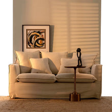 Laden Sie das Bild in den Galerie-Viewer, 3 SEATER SOFA BEIGE FABRIC ROOM 177 X 96 X 93 CM