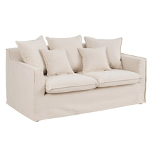 Carica l&#39;immagine nel visualizzatore di Gallery, 3 SEATER SOFA BEIGE FABRIC ROOM 177 X 96 X 93 CM