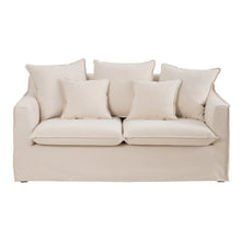 Laden Sie das Bild in den Galerie-Viewer, 3 SEATER SOFA BEIGE FABRIC ROOM 177 X 96 X 93 CM