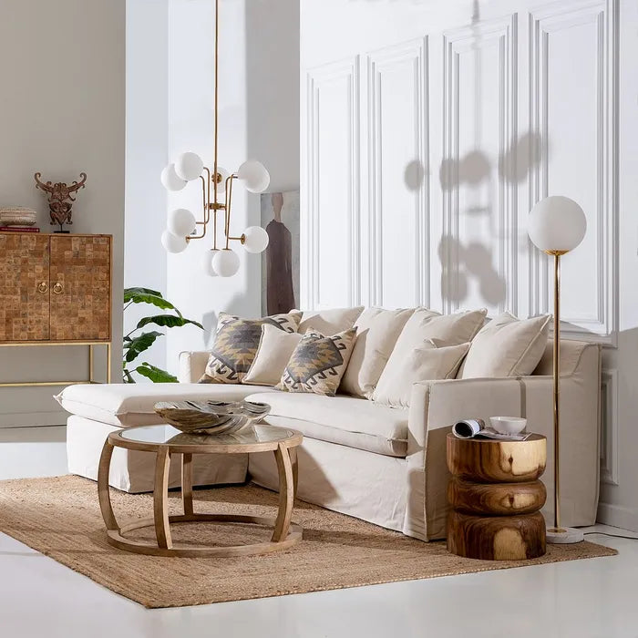 Sofa beige on sale chaise longue