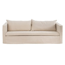 Load image into Gallery viewer, 4 SEATER SOFA BEIGE FABRIC ROOM 240 X 100 X 92 CM
