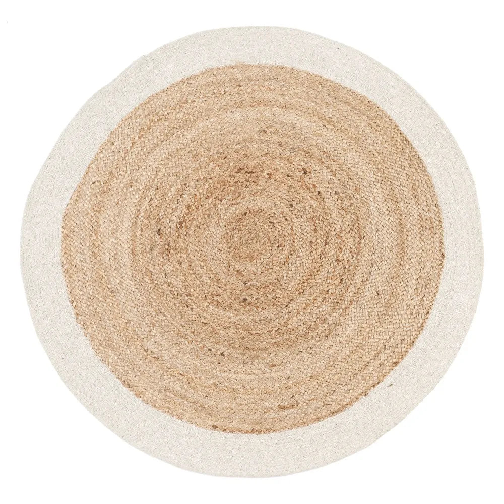 NATURAL RUG-WHITE JUTE DECORATION 120 X 120 CM