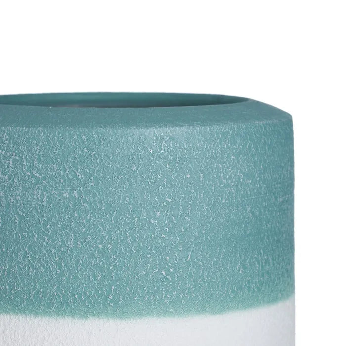 VASE WHITE-BLUE CERAMIC DECORATION 19 X 19 X 60 CM