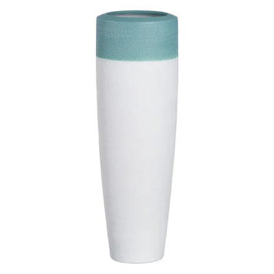 VASE WHITE-BLUE CERAMIC DECORATION 19 X 19 X 60 CM