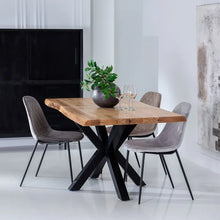 Carica l'immagine nel visualizzatore di Gallery, DINING TABLE NATURAL-BLACK WOOD-IRON 160 X 90 X 76 CM