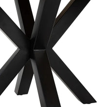 Charger l'image dans la galerie, DINING TABLE NATURAL-BLACK WOOD-IRON 130 X 130 X 76 CM