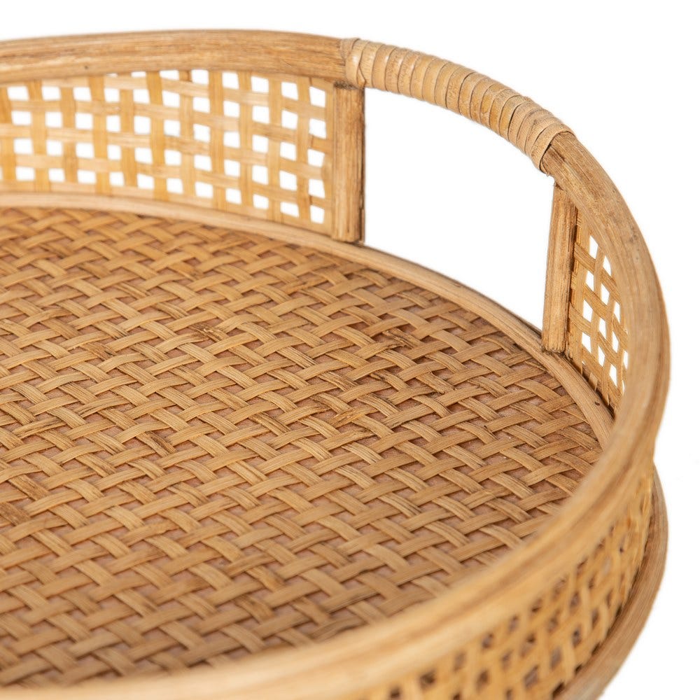 S/2 NATURAL BAMBOO TRAYS DECORATION 49.50 X 48 X 9 CM