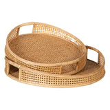 S/2 NATURAL BAMBOO TRAYS DECORATION 49.50 X 48 X 9 CM