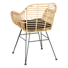 Load image into Gallery viewer, CHAIR NATURAL-BLACK RATTAN/METAL 57 X 56 X 81 CM