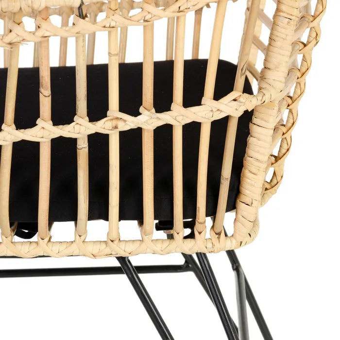 CHAIR NATURAL-BLACK RATTAN/METAL 57 X 56 X 81 CM