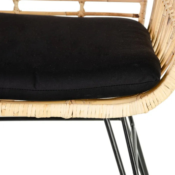 CHAIR NATURAL-BLACK RATTAN/METAL 57 X 56 X 81 CM