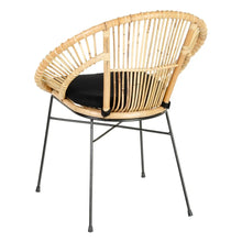 Load image into Gallery viewer, CHAIR NATURAL-BLACK RATTAN/METAL ROOM 71 X 61 X 87 CM