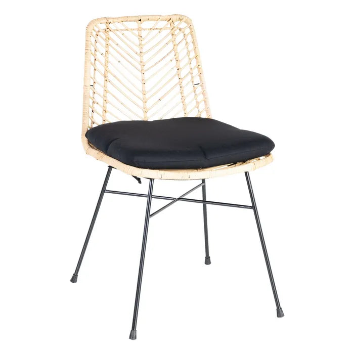 CHAIR NATURAL-BLACK RATTAN/METAL 45 X 54 X 81 CM