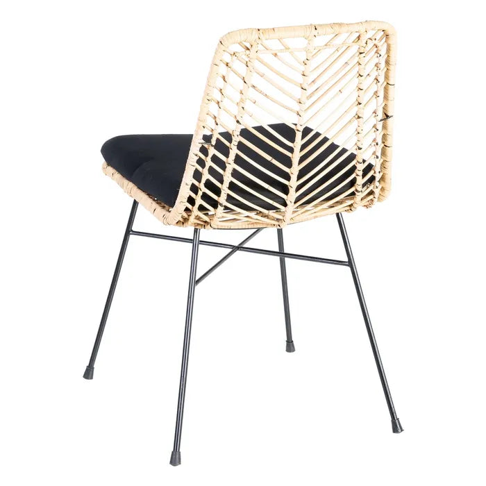 CHAIR NATURAL-BLACK RATTAN/METAL 45 X 54 X 81 CM