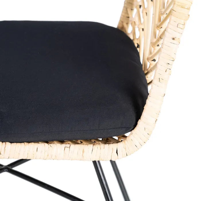 CHAIR NATURAL-BLACK RATTAN/METAL 45 X 54 X 81 CM