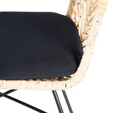 Cargar imagen en el visor de la galería, CHAIR NATURAL-BLACK RATTAN/METAL 45 X 54 X 81 CM