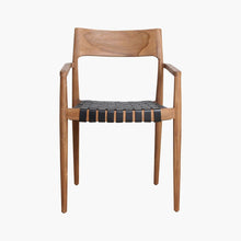 Load image into Gallery viewer, Dining armchair black leather