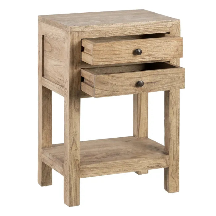 Mindi wood bed side table 45 X 30 X 66 cm
