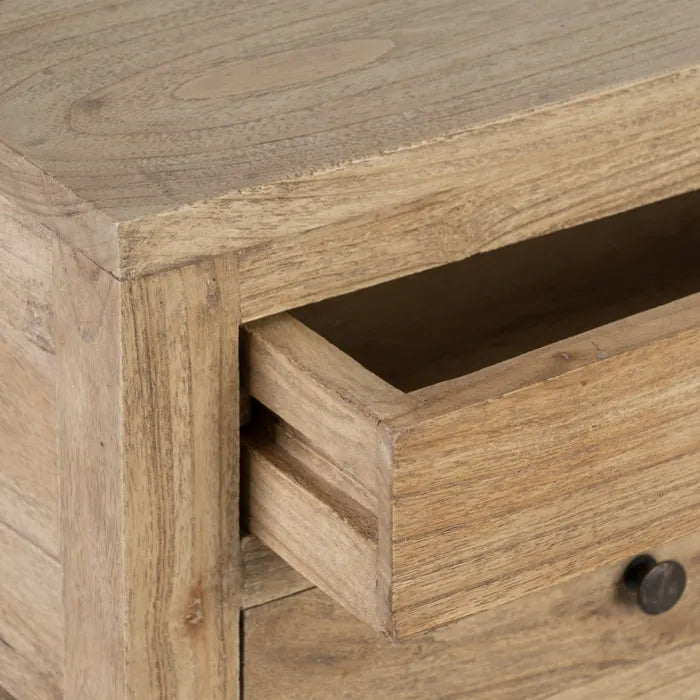 Mindi wood bed side table 45 X 30 X 66 cm