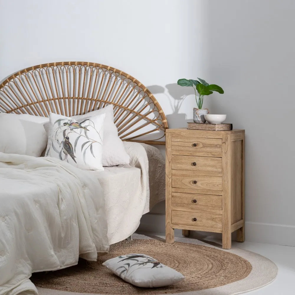 Mindi wood bed side table 44 X 34 X 77 cm