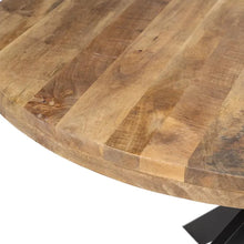 Carica l'immagine nel visualizzatore di Gallery, DINING TABLE NATURAL-BLACK WOOD-IRON 140 X 140 X 77 CM