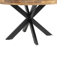 Carica l'immagine nel visualizzatore di Gallery, DINING TABLE NATURAL-BLACK WOOD-IRON 140 X 140 X 77 CM