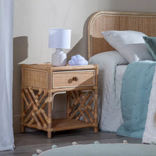 Load image into Gallery viewer, LITTLE BED SIDE TABLE RATTAN BEDROOM 45 X 35 X 50 CM