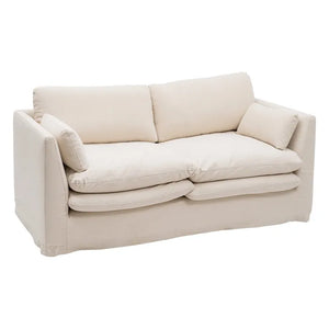 2-SEATER SOFA BEIGE FABRIC 194 X 100 X 94 CM