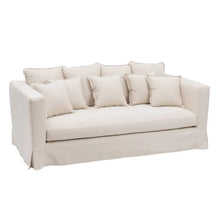 Carica l&#39;immagine nel visualizzatore di Gallery, 3 SEATER SOFA BEIGE FABRIC ROOM 209 X 107 X 92 CM