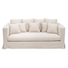 Cargar imagen en el visor de la galería, 3 SEATER SOFA BEIGE FABRIC ROOM 209 X 107 X 92 CM