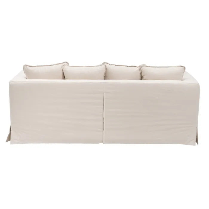 3 SEATER SOFA BEIGE FABRIC ROOM 209 X 107 X 92 CM