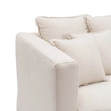 Carica l&#39;immagine nel visualizzatore di Gallery, 3 SEATER SOFA BEIGE FABRIC ROOM 209 X 107 X 92 CM