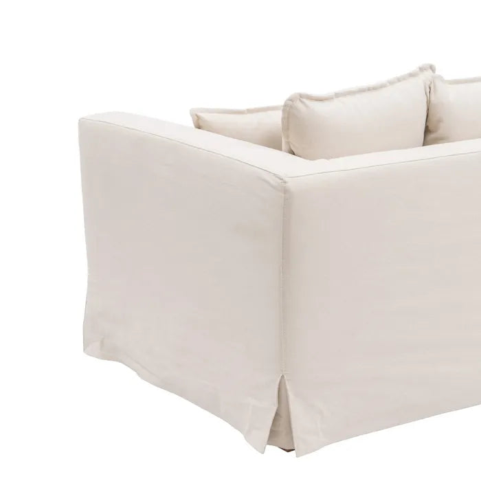 3 SEATER SOFA BEIGE FABRIC ROOM 209 X 107 X 92 CM