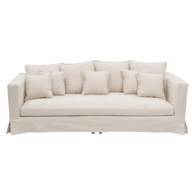 Carica l&#39;immagine nel visualizzatore di Gallery, 4 SEATER SOFA BEIGE FABRIC ROOM 253 X 107 X 92 CM