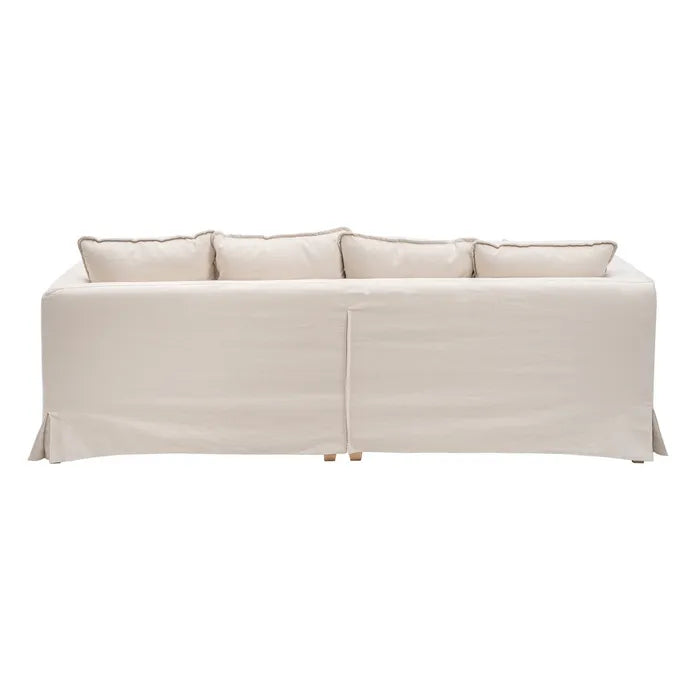 4 SEATER SOFA BEIGE FABRIC ROOM 253 X 107 X 92 CM