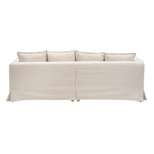 Laden Sie das Bild in den Galerie-Viewer, 4 SEATER SOFA BEIGE FABRIC ROOM 253 X 107 X 92 CM