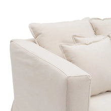 Carica l&#39;immagine nel visualizzatore di Gallery, 4 SEATER SOFA BEIGE FABRIC ROOM 253 X 107 X 92 CM